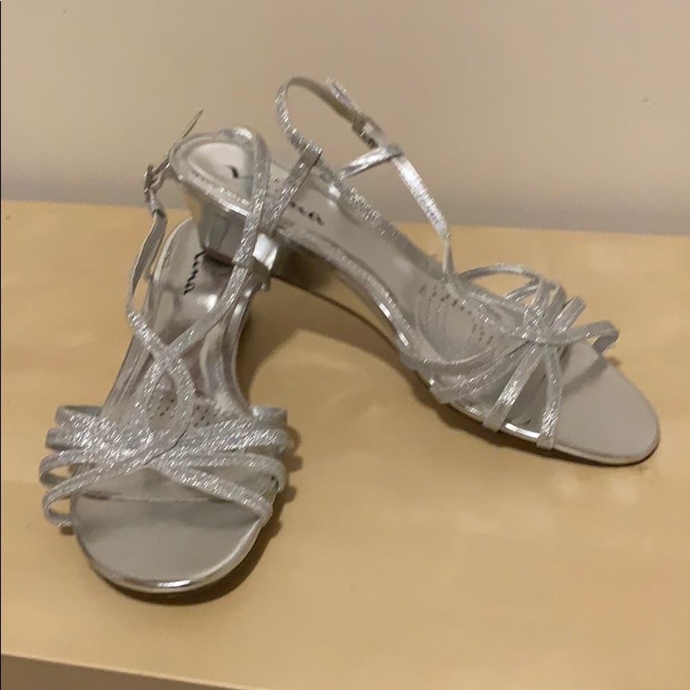 Silver wedge shoes